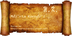 Márta Kornél névjegykártya