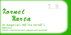 kornel marta business card